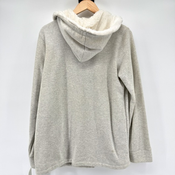 Merona Fleece Hoodie Heather Grey Womens Size XL Cozy Warm Sherpa Lined Hood NWT - Picture 10 of 16
